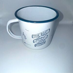 Scotch Soda Amsterdams Blauw White & Blue Design Sketch Enamel Metal Mug Boat